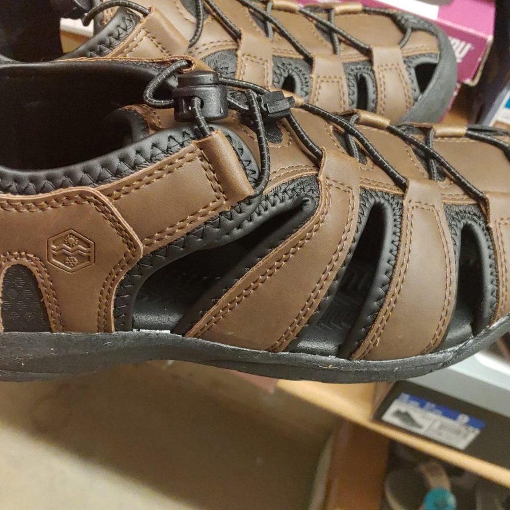 Khombu Men's Travis 1179295 Closed Toe Active Brown Fisherman Sandals - Picture 3 of 11